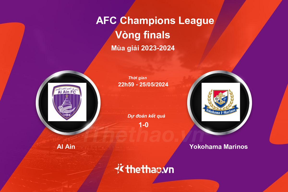 Nhận định, soi kèo Al Ain vs Yokohama Marinos, 22:59 ngày 25/05/2024 AFC Champions League 2023-2024