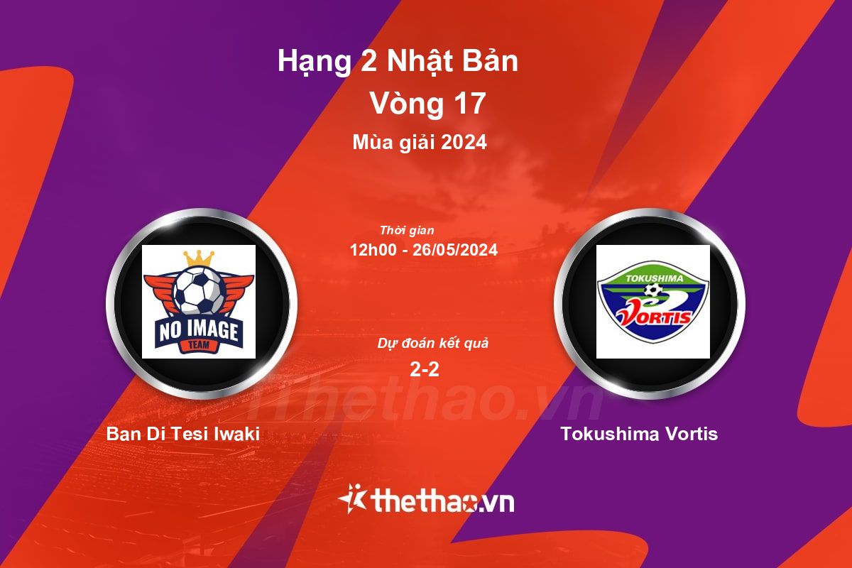 Nhận định bóng đá trận Ban Di Tesi Iwaki vs Tokushima Vortis