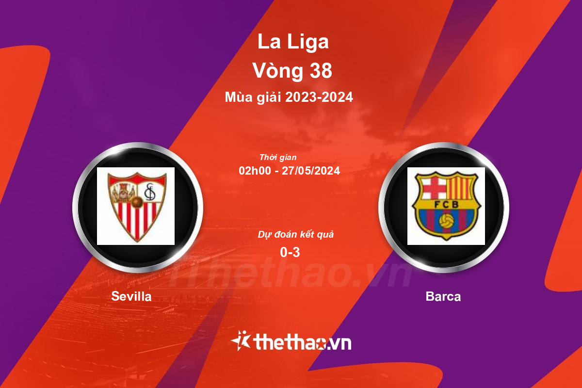 Nhận định, soi kèo Sevilla vs Barca, 02:00 ngày 27/05/2024 La Liga 2023-2024