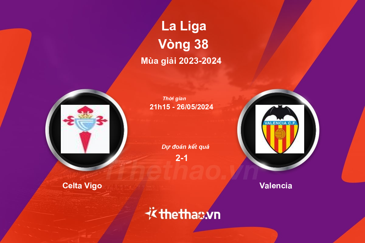 Nhận định, soi kèo Celta Vigo vs Valencia, 21:15 ngày 26/05/2024 La Liga 2023-2024