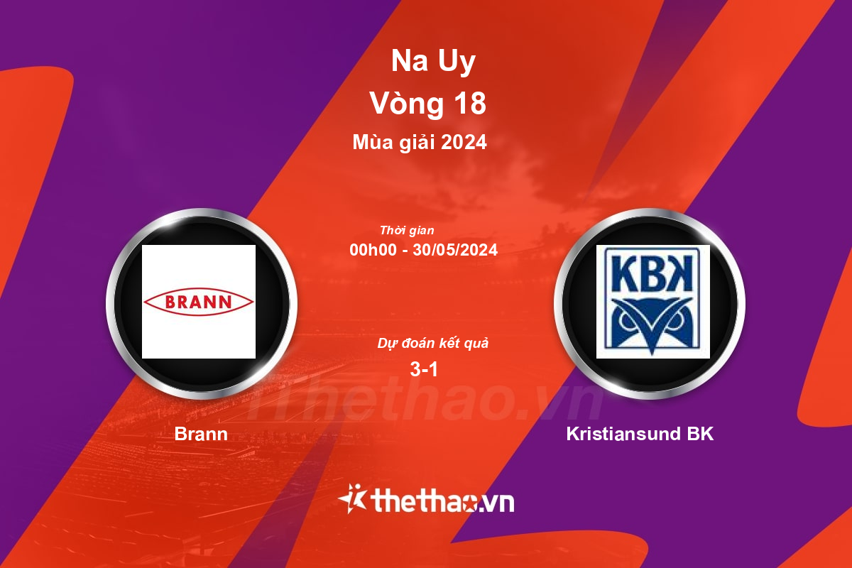 Nhận định, soi kèo Brann vs Kristiansund BK, 00:00 ngày 30/05/2024 Na Uy 2024