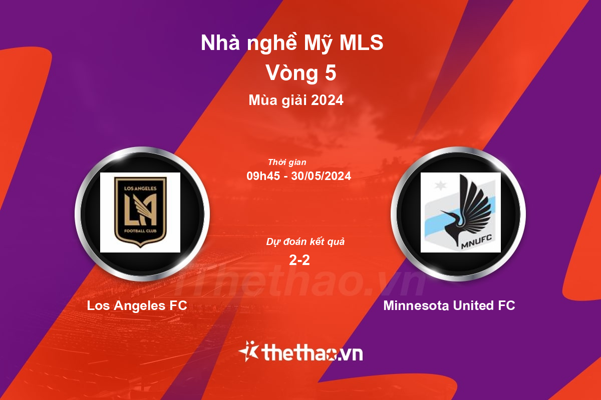 Nhận định, soi kèo Los Angeles FC vs Minnesota United FC, 09:45 ngày 30/05/2024 Nhà nghề Mỹ MLS 2024