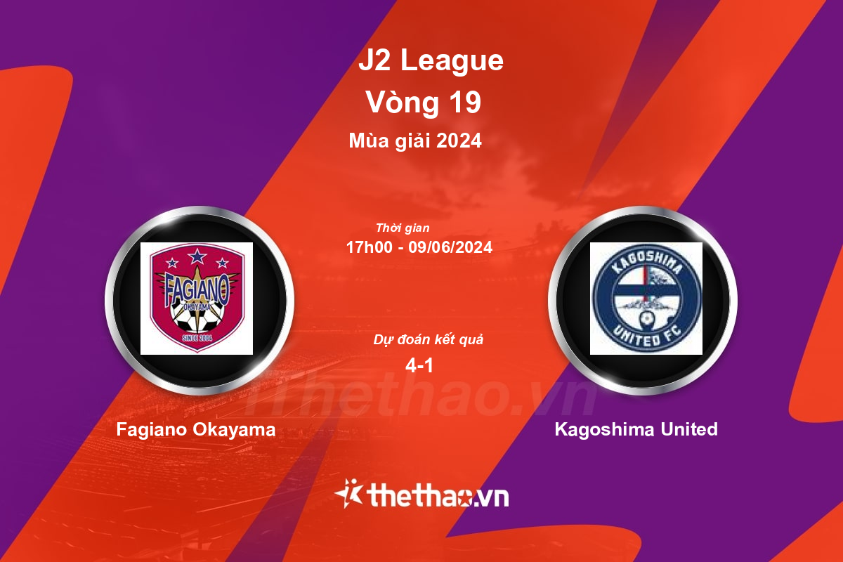 Nhận định, soi kèo Fagiano Okayama vs Kagoshima United, 17:00 ngày 09/06/2024 Hạng 2 Nhật Bản 2024