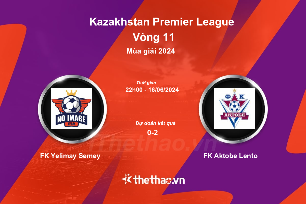 Nhận định, soi kèo FK Yelimay Semey vs FK Aktobe Lento, 22:00 ngày 16/06/2024 Kazakhstan Premier League 2024