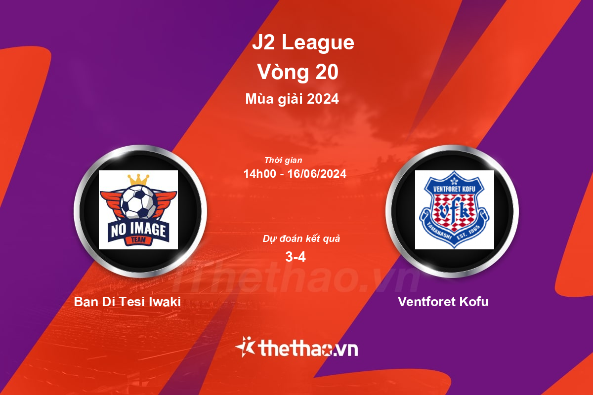 Nhận định bóng đá trận Ban Di Tesi Iwaki vs Ventforet Kofu