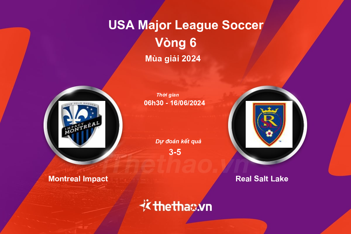 Nhận định, soi kèo Montreal Impact vs Real Salt Lake, 06:30 ngày 16/06/2024 Nhà nghề Mỹ MLS 2024