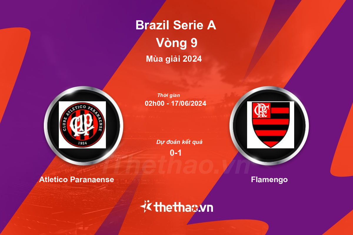 Nhận định, soi kèo Atletico Paranaense vs Flamengo, 02:00 ngày 17/06/2024 VĐQG Brazil 2024