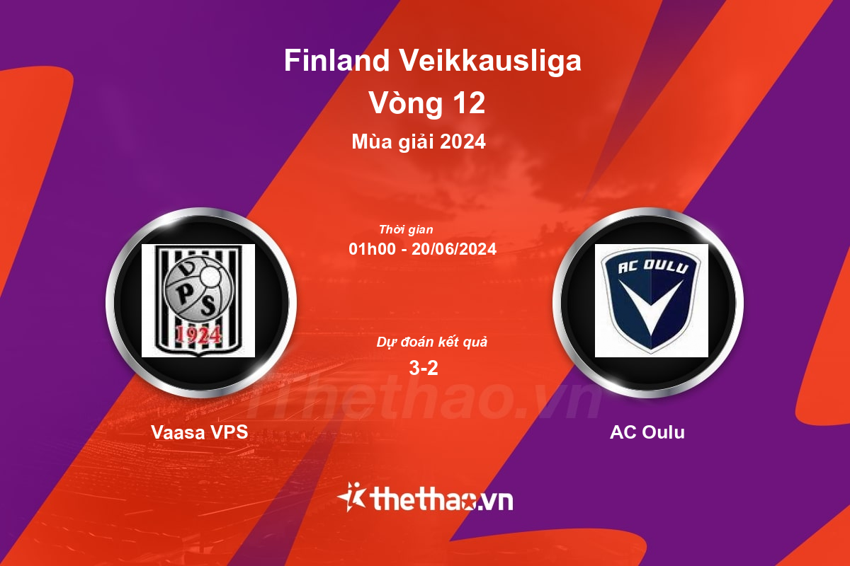 Nhận định, soi kèo Vaasa VPS vs AC Oulu, 01:00 ngày 20/06/2024 Phần Lan 2024