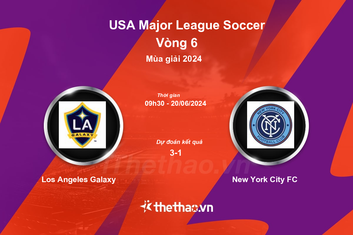 Nhận định, soi kèo Los Angeles Galaxy vs New York City FC, 09:30 ngày 20/06/2024 Nhà nghề Mỹ MLS 2024