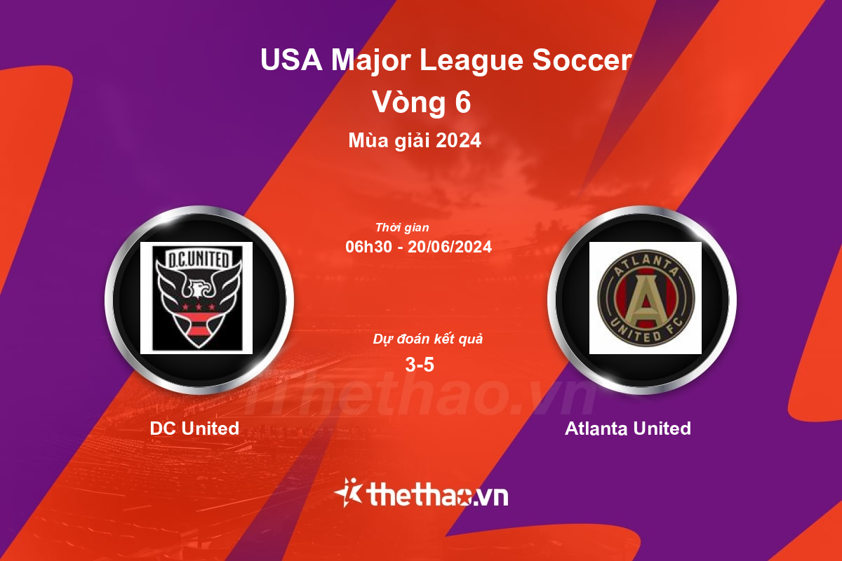 Nhận định, soi kèo DC United vs Atlanta United, 06:30 ngày 20/06/2024 Nhà nghề Mỹ MLS 2024