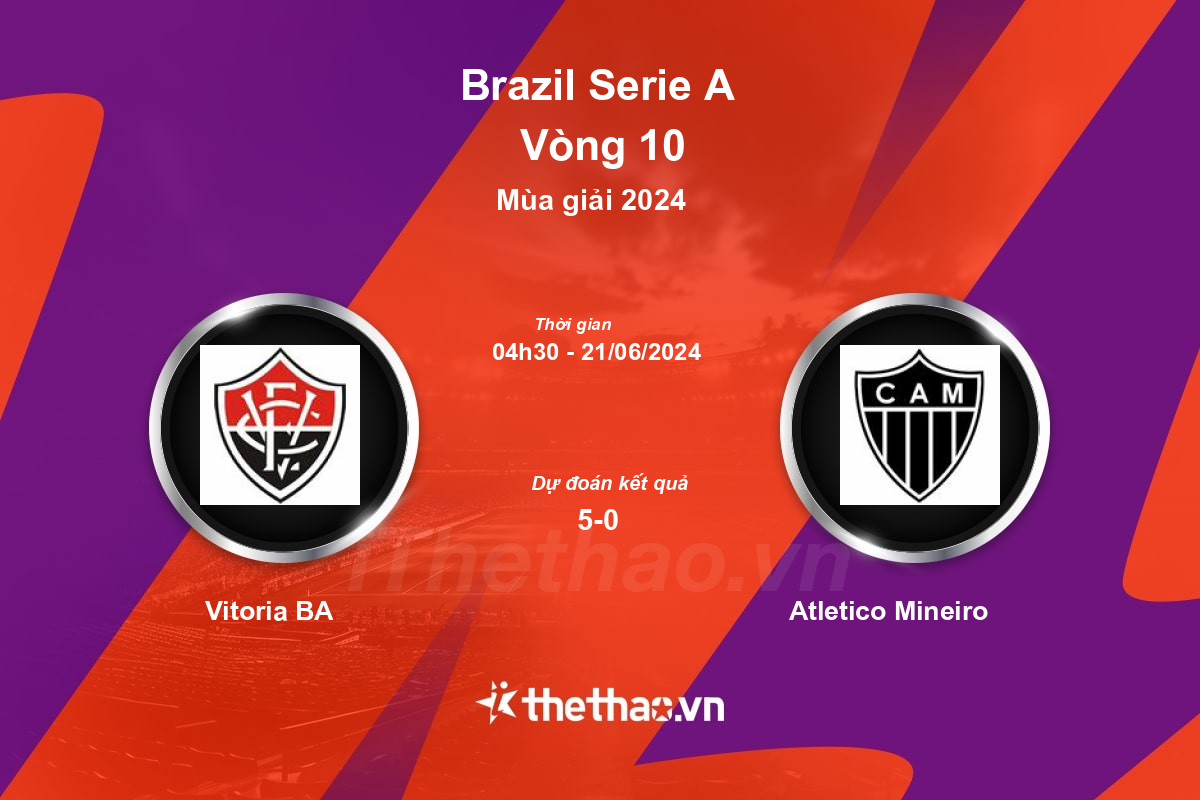 Nhận định, soi kèo Vitoria BA vs Atletico Mineiro, 04:30 ngày 21/06/2024 VĐQG Brazil 2024