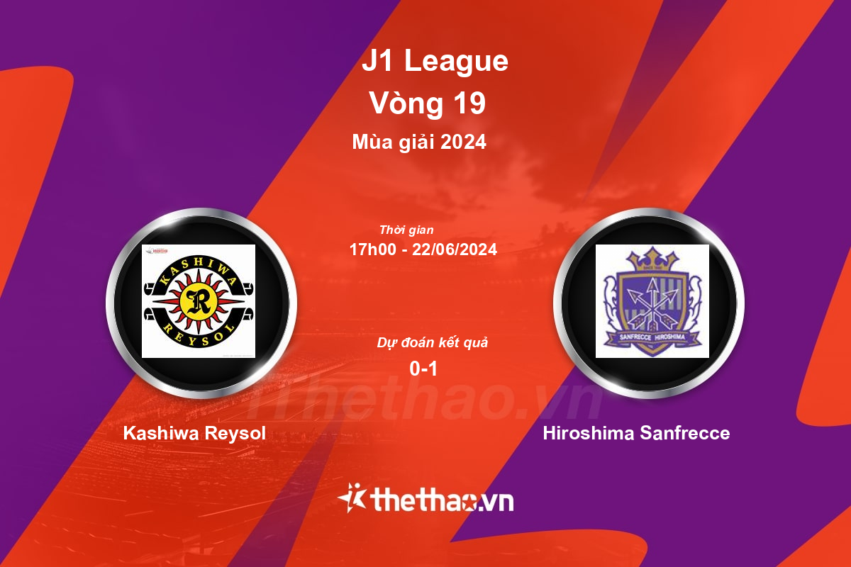 Nhận định, soi kèo Kashiwa Reysol vs Hiroshima Sanfrecce, 17:00 ngày 22/06/2024 J-League 1 2024