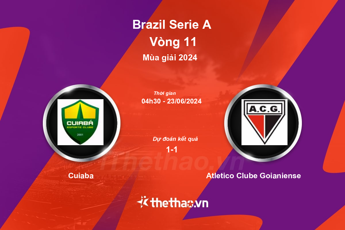 Nhận định, soi kèo Cuiaba vs Atletico Clube Goianiense, 04:30 ngày 23/06/2024 VĐQG Brazil 2024