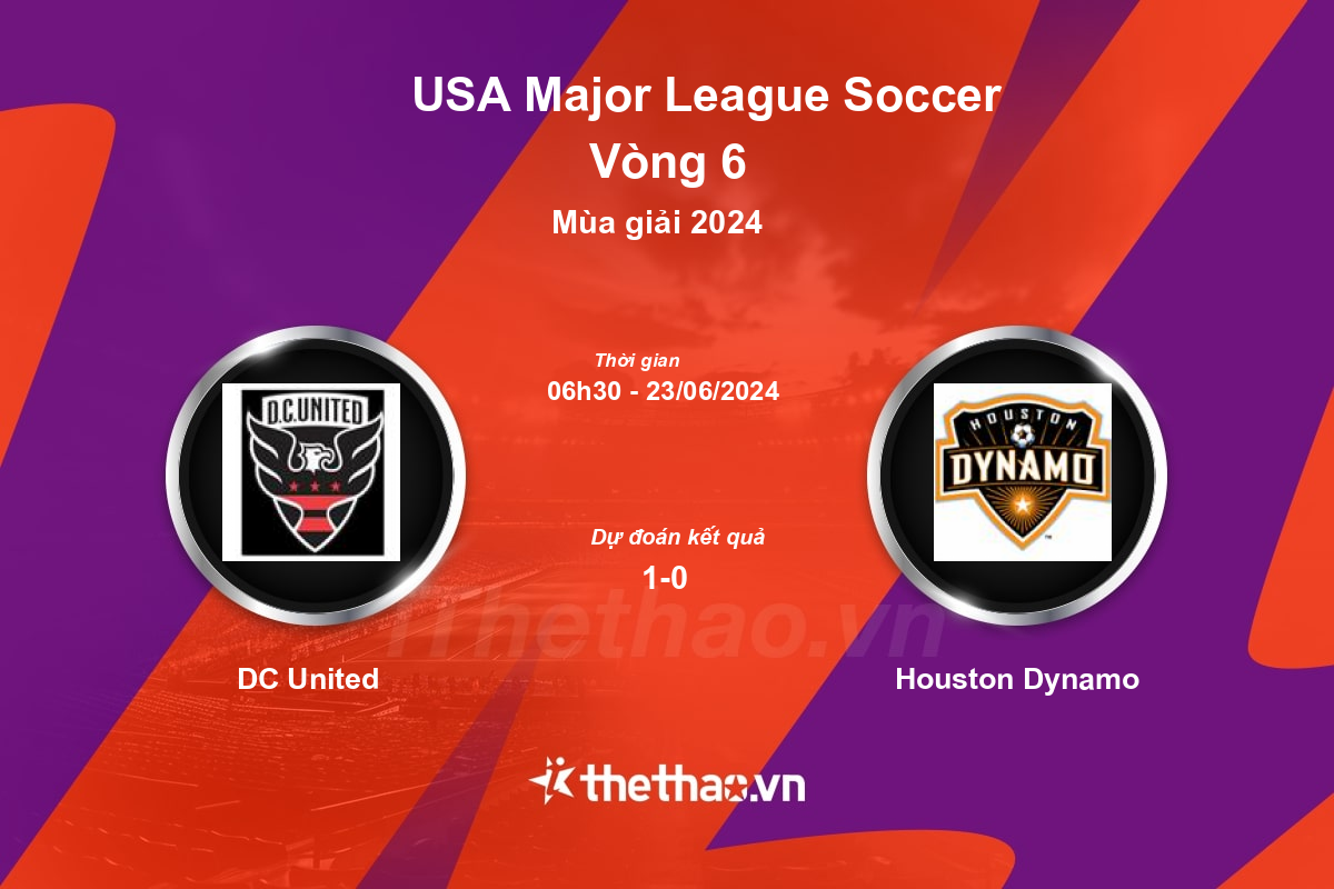 Nhận định, soi kèo DC United vs Houston Dynamo, 06:30 ngày 23/06/2024 Nhà nghề Mỹ MLS 2024