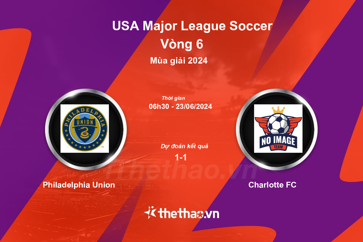 Nhận định, soi kèo Philadelphia Union vs Charlotte FC, 06:30 ngày 23/06/2024 Nhà nghề Mỹ MLS 2024