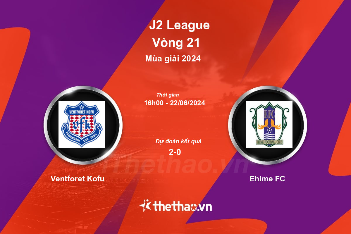 Nhận định bóng đá trận Ventforet Kofu vs Ehime FC
