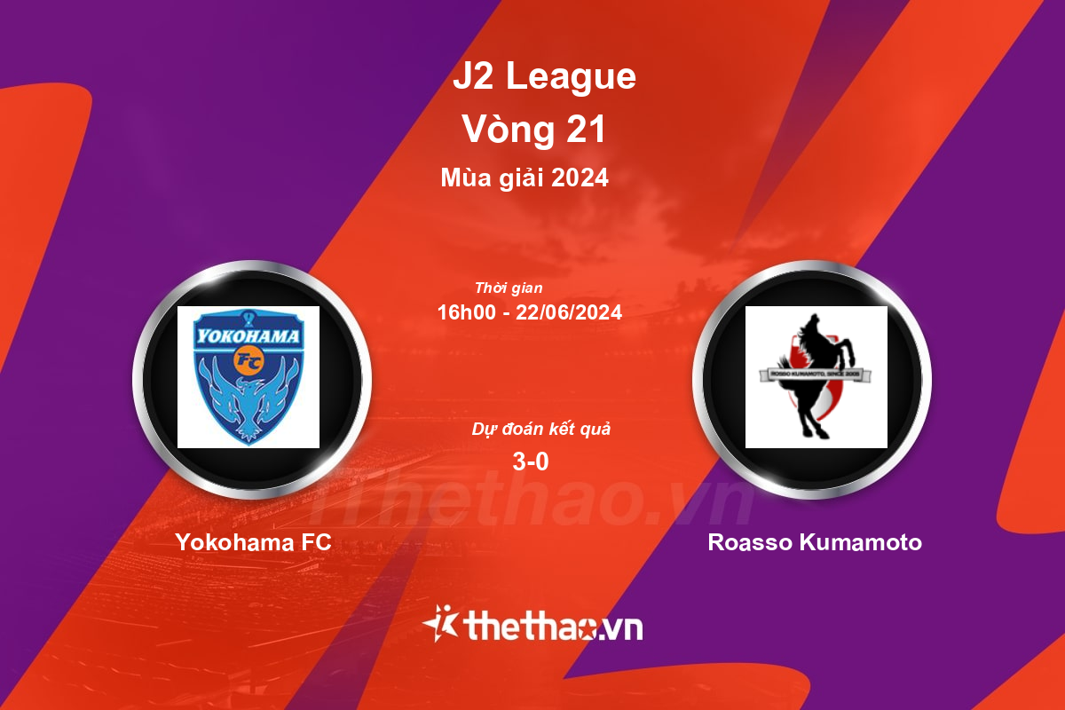 Nhận định, soi kèo Yokohama FC vs Roasso Kumamoto, 16:00 ngày 22/06/2024 Hạng 2 Nhật Bản 2024