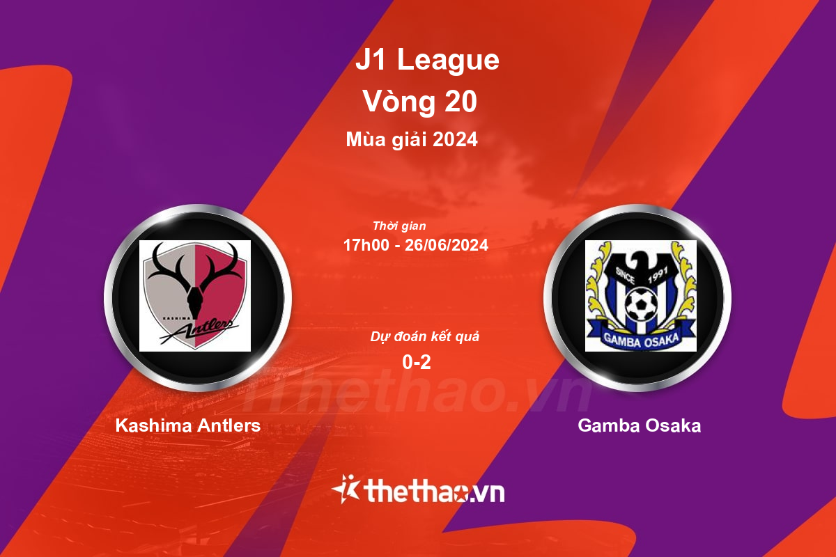 Nhận định, soi kèo Kashima Antlers vs Gamba Osaka, 17:00 ngày 26/06/2024 J-League 1 2024