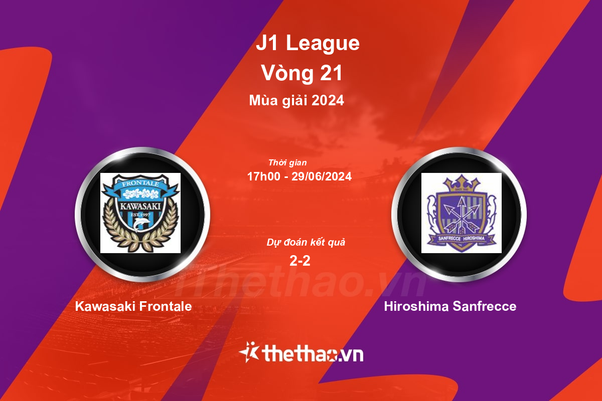 Nhận định, soi kèo Kawasaki Frontale vs Hiroshima Sanfrecce, 17:00 ngày 29/06/2024 J-League 1 2024