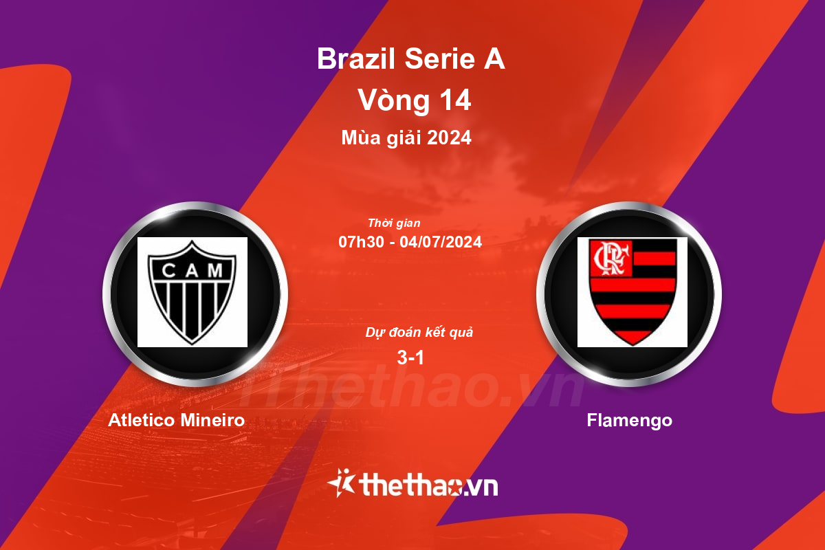 Nhận định, soi kèo Atletico Mineiro vs Flamengo, 07:30 ngày 04/07/2024 VĐQG Brazil 2024