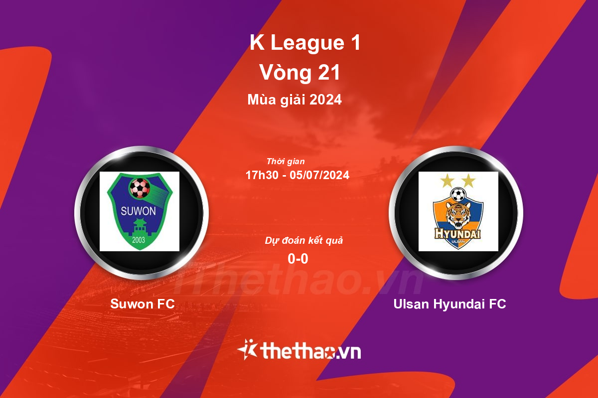 Nhận định, soi kèo Suwon FC vs Ulsan Hyundai FC, 17:30 ngày 05/07/2024 Hàn Quốc 2024