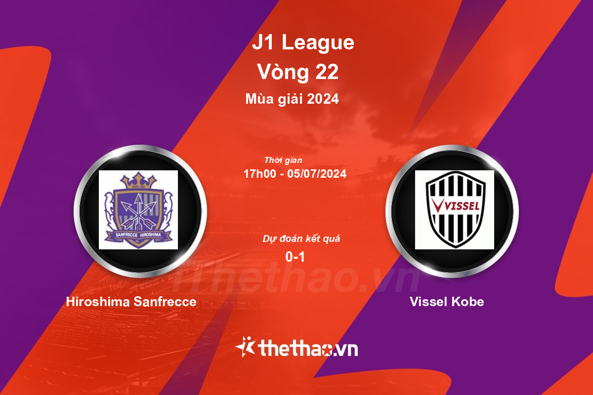 Nhận định, soi kèo Hiroshima Sanfrecce vs Vissel Kobe, 17:00 ngày 05/07/2024 J-League 1 2024
