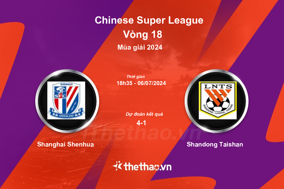 Nhận định, soi kèo Shanghai Shenhua vs Shandong Taishan, 18:35 ngày 06/07/2024 Trung Quốc 2024