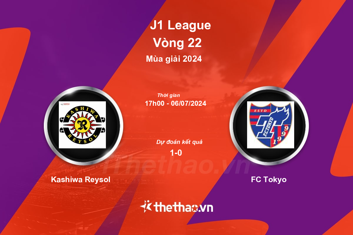 Nhận định, soi kèo Kashiwa Reysol vs FC Tokyo, 17:00 ngày 06/07/2024 J-League 1 2024