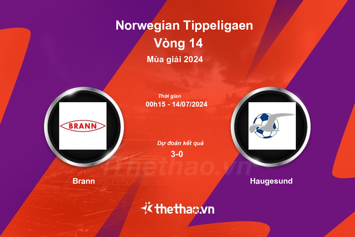 Nhận định, soi kèo Brann vs Haugesund, 00:15 ngày 14/07/2024 Na Uy 2024