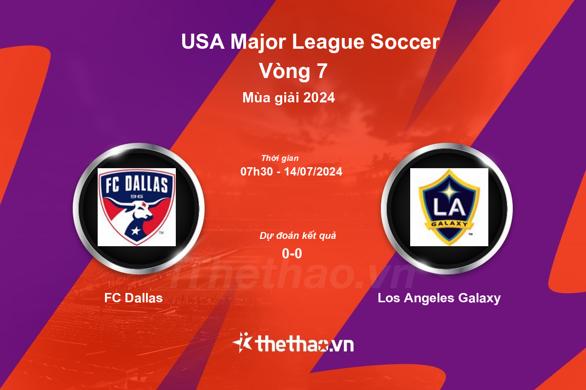 Nhận định, soi kèo FC Dallas vs Los Angeles Galaxy, 07:30 ngày 14/07/2024 Nhà nghề Mỹ MLS 2024