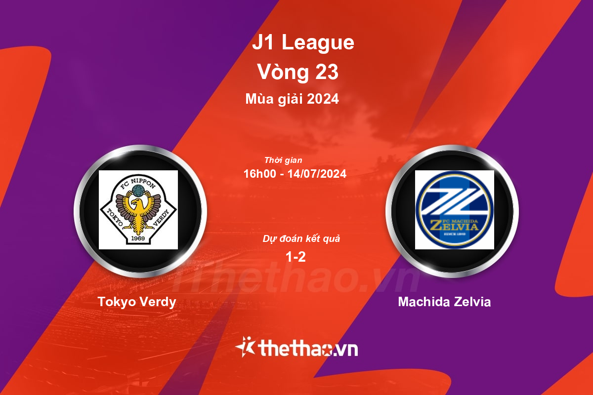 Nhận định, soi kèo Tokyo Verdy vs Machida Zelvia, 16:00 ngày 14/07/2024 J-League 1 2024