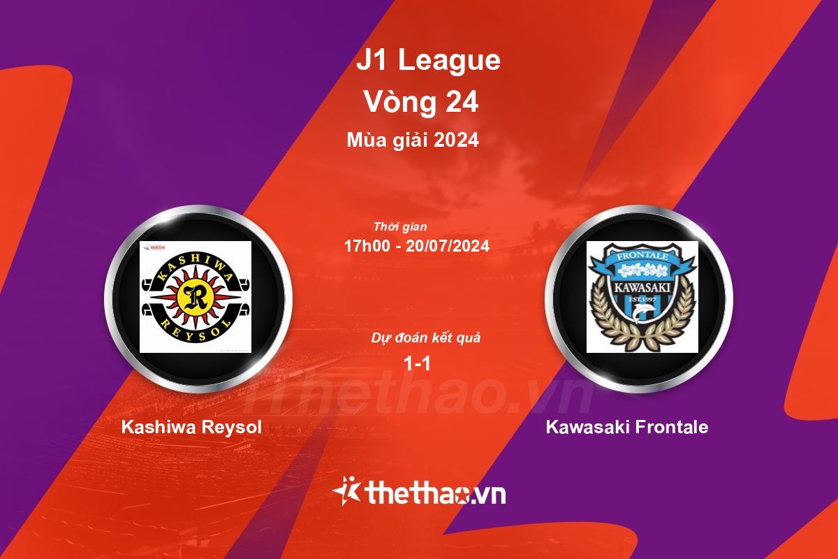 Nhận định, soi kèo Kashiwa Reysol vs Kawasaki Frontale, 17:00 ngày 20/07/2024 J-League 1 2024
