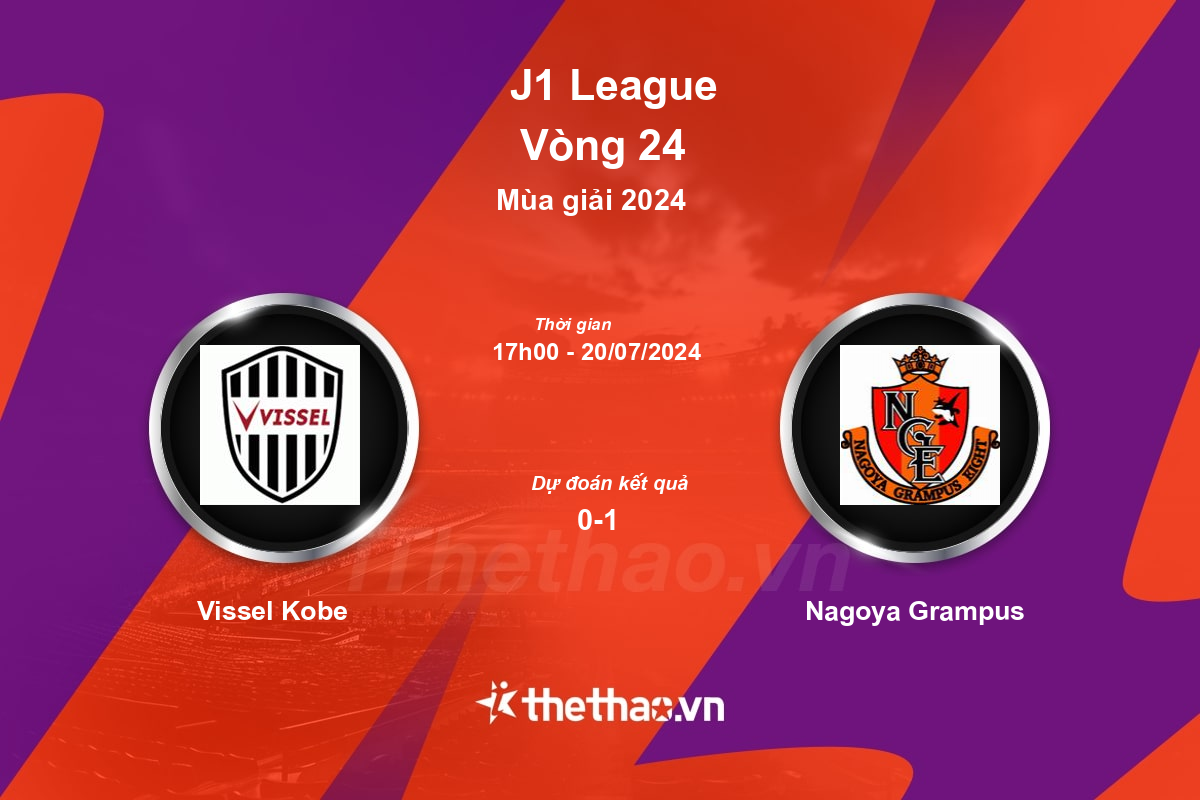 Nhận định, soi kèo Vissel Kobe vs Nagoya Grampus, 17:00 ngày 20/07/2024 J-League 1 2024