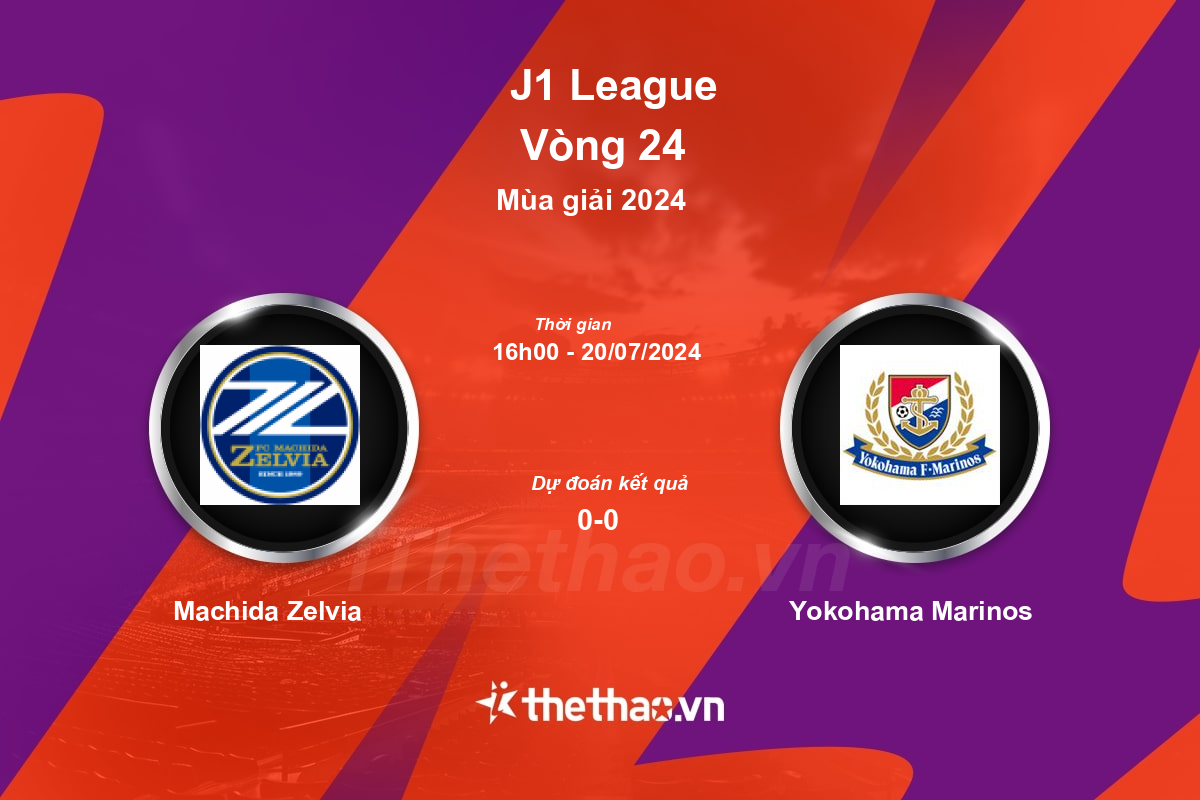 Nhận định, soi kèo Machida Zelvia vs Yokohama Marinos, 16:00 ngày 20/07/2024 J-League 1 2024