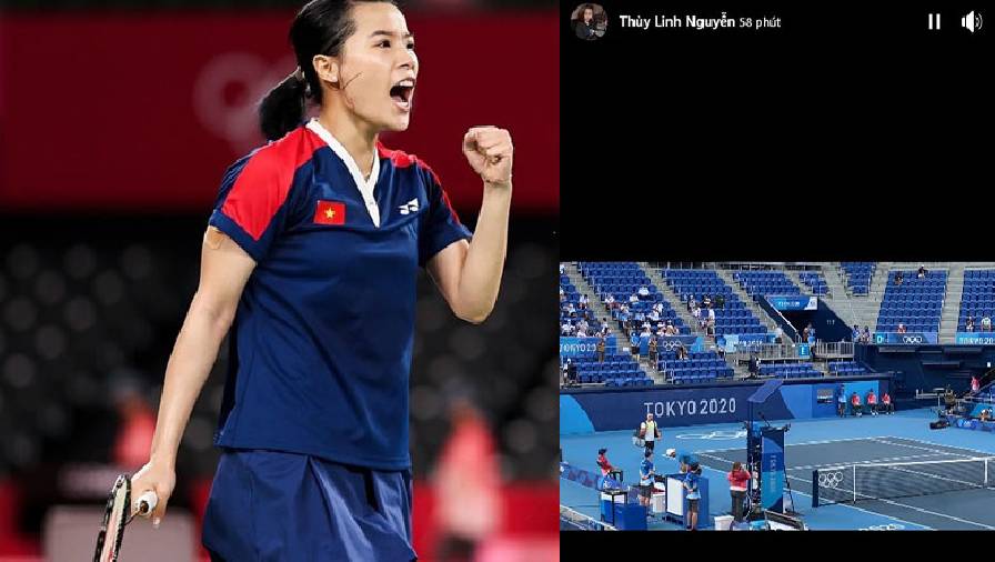 Olympic 2021: Hoa khôi cầu lông Thuỳ Linh tranh thủ đi xem chung kết tennis trước ngày về Việt Nam