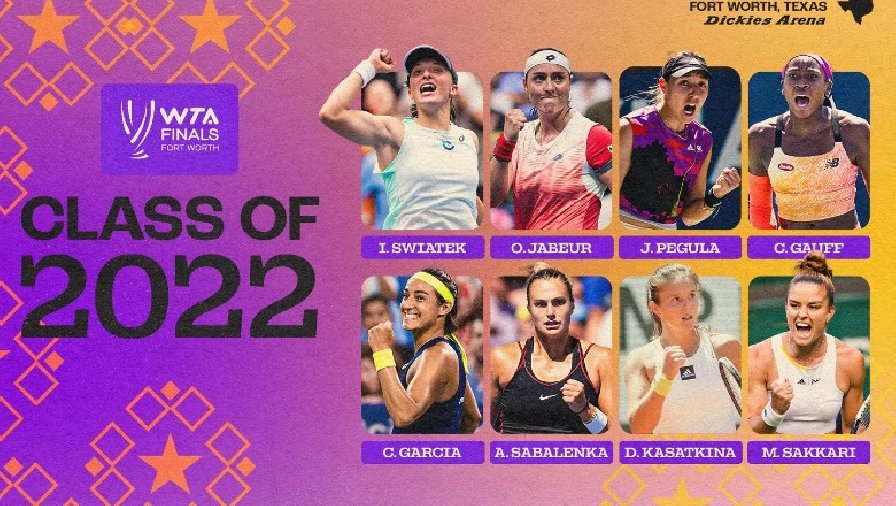 Lịch thi đấu tennis WTA Finals 2022 hôm nay mới nhất