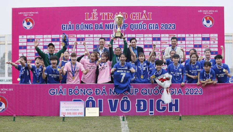 Than Khoáng sản Việt Nam vô địch giải bóng đá nữ Cúp Quốc gia 2023