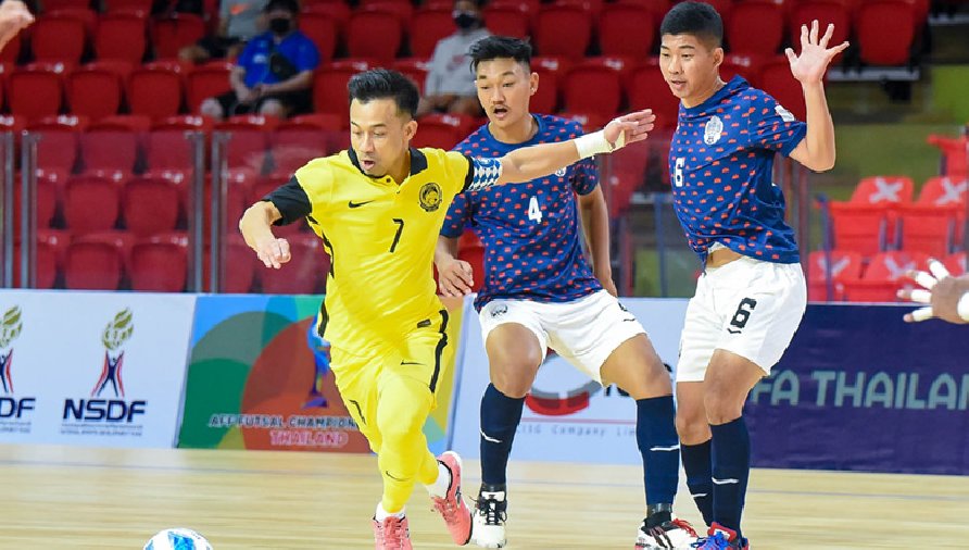 ĐT futsal Malaysia đánh bại Campuchia trong trận cầu có 13 bàn thắng