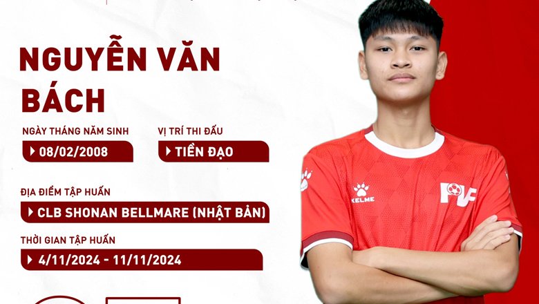 Hai thành viên U17 Việt Nam tập huấn ở CLB thuộc giải VĐQG Nhật Bản