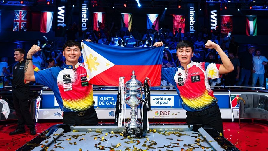 Chua và Aranas mang về chức vô địch World Cup of Pool lịch sử cho Philippines