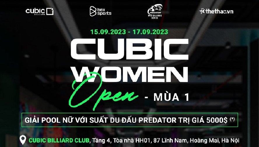 Cubic Women Open mùa 1 mở đăng ký: Cơ hội cho nữ VĐV Việt Nam du đấu Predator Pro Billiard Series