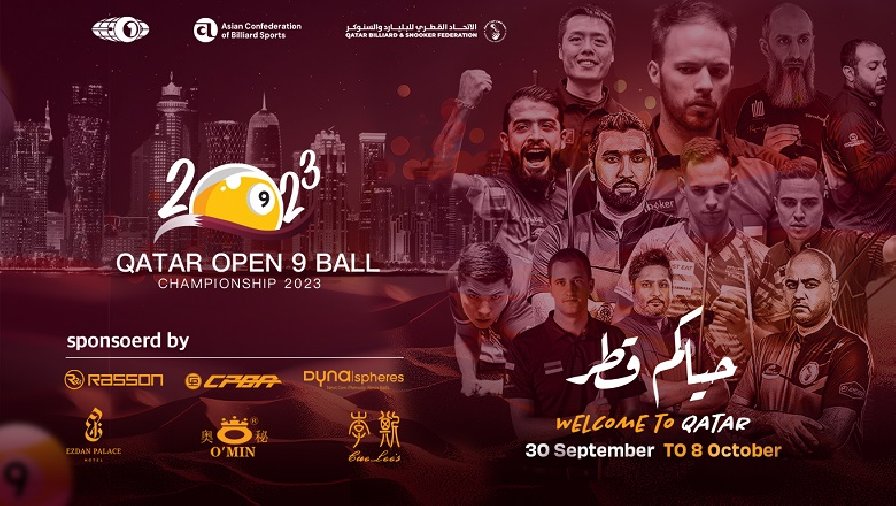 Link xem trực tiếp Billiards giải pool 9 bi Qatar Open 2023