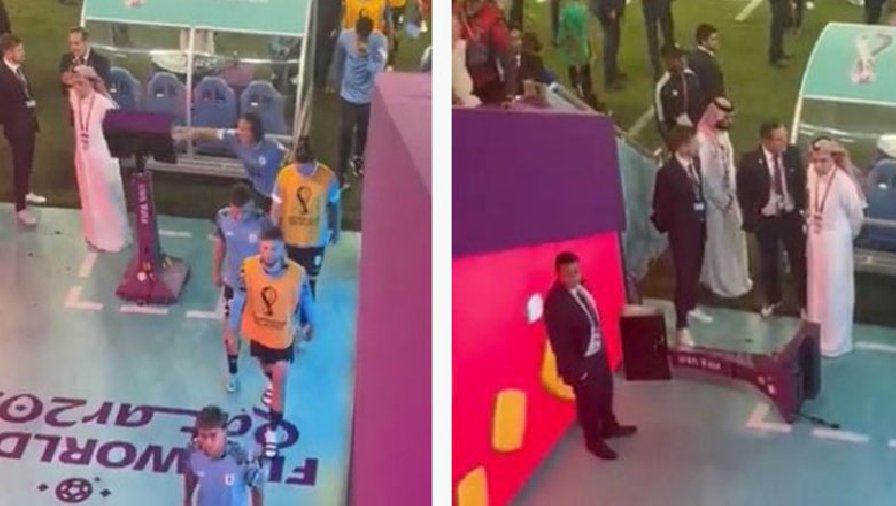Cavani xô đổ màn hình VAR sau khi trọng tài từ chối thổi penalty cho ĐT Uruguay