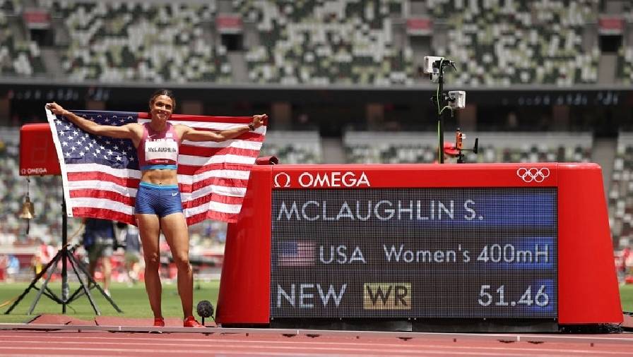 Điền kinh Olympic Tokyo 2021: Thần tượng của Quách Thị Lan lập kỷ lục thế giới 400m rào nữ