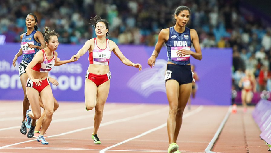 Việt Nam hụt HCĐ điền kinh chạy tiếp sức 4x400m nữ tại ASIAD 19