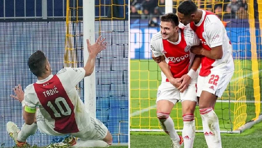 Tadic suýt 'mất đời trai' vì cố ghi bàn cho Ajax