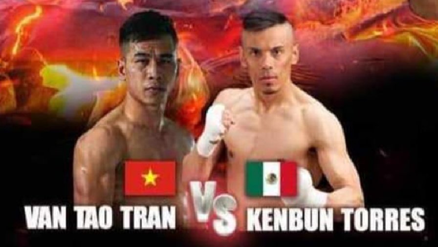 Tên của Trần Văn Thảo bị in sai trên banner quảng cáo sự kiện Boxing quốc tế