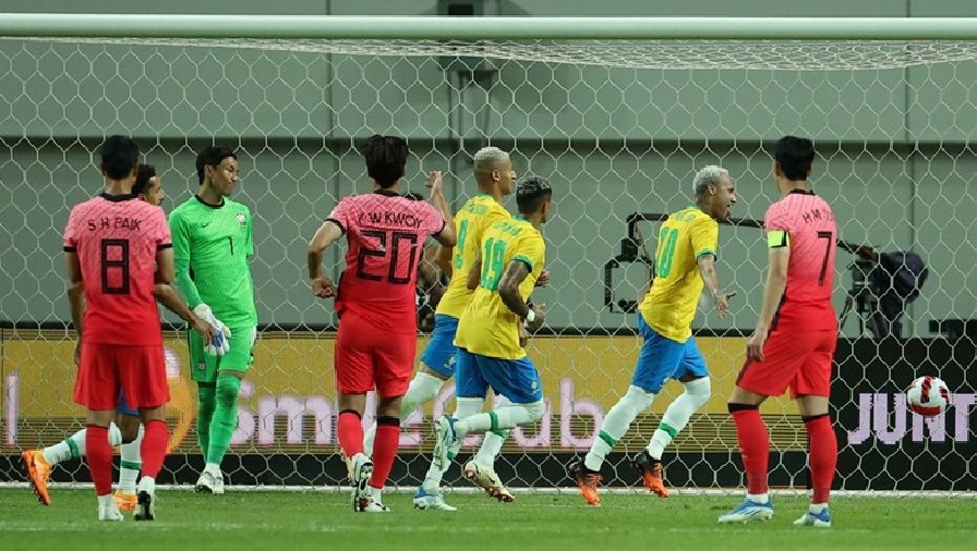 Brazil thắng Hàn Quốc 5-1 trong lần gần nhất gặp nhau cách đây 6 tháng