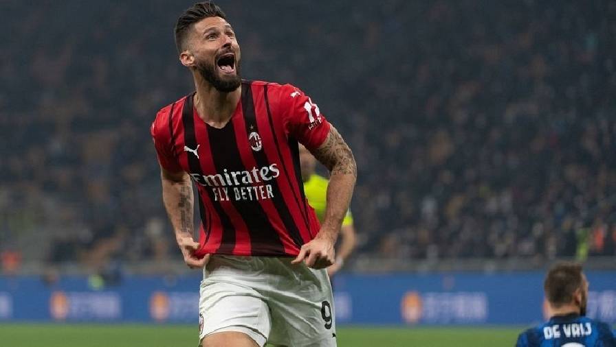 Giroud ghi 2 bàn trong 3 phút, Milan thắng ngược Inter ở derby della Madonnina