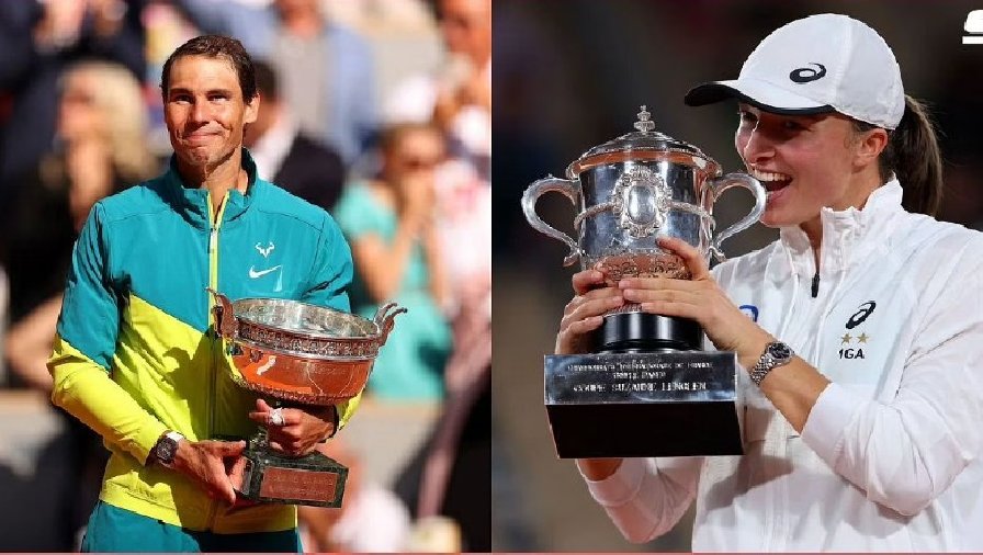 Kết quả tennis Chung kết Roland Garros 2022: Nadal cùng Swiatek đăng quang